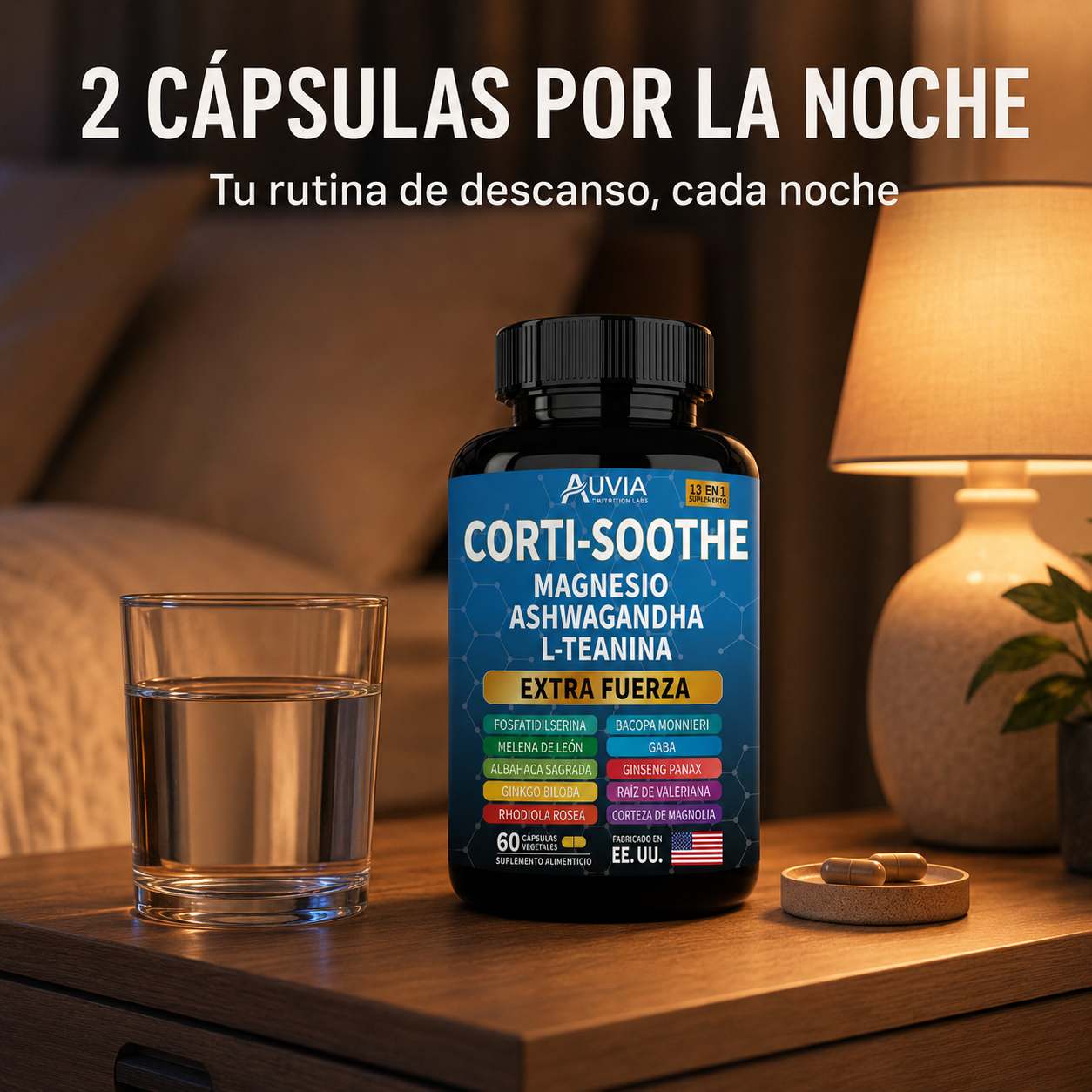 AUVIA™ Corti-Soothe | Tu rutina para noches más tranquilas
