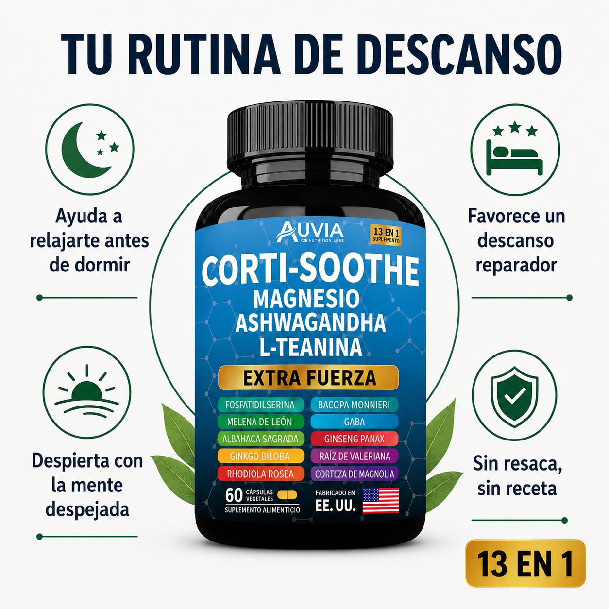 AUVIA™ Corti-Soothe | Tu rutina para noches más tranquilas